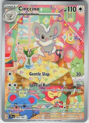 Cinccino - 183/162 Illustration Rare Holo SV05: Temporal Forces NM - Image 1 of 2