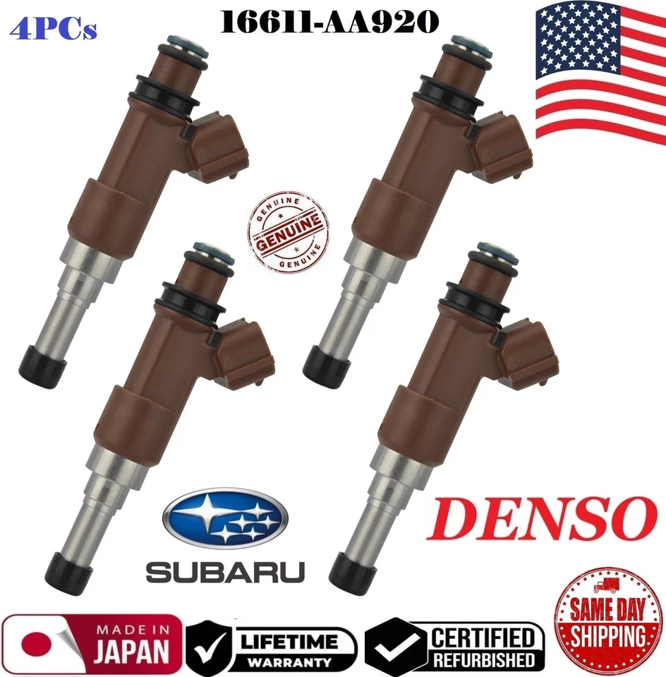 ✅Juego de 4 inyectores de combustible OEM para SUBARU Impreza 2015-2017 2,0 L H4 #16611-AA920 Foto 1 de 1