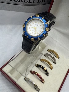 BEAUTIFUL PEUGEOT SILVER/GOLD TONE WATCH WITH CHANGEABLE BEZELS - Picture 1 of 7