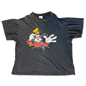 Vintage 90s Mickey & Co Rare Single Stitched Double Sided Goofy Black One Size - Picture 1 of 11