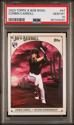 2023 Topps X Bob Ross The Joy of Baseball - Corbin Carroll #67 (RC) - PSA 10 💎 - Image 1 of 2
