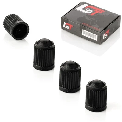 Juego de 4 tapas de válvula de neumático de plástico negro para VW Foto 1 de 4