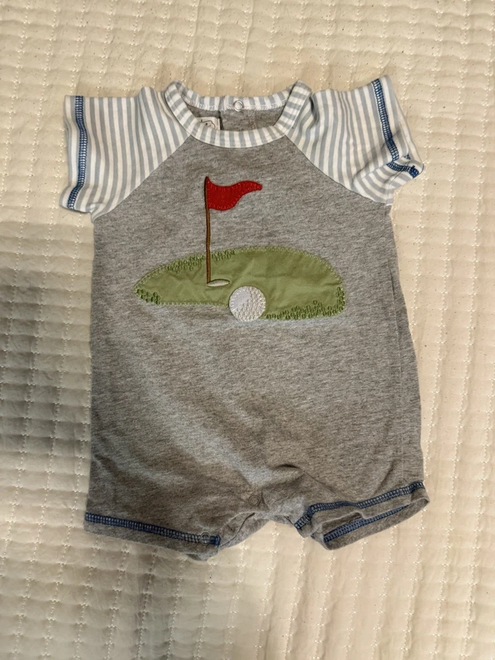 Mudpie Baby Boy Golf One Piece Outfit 9-12 Months Short Sleeve - Image 1 of 1