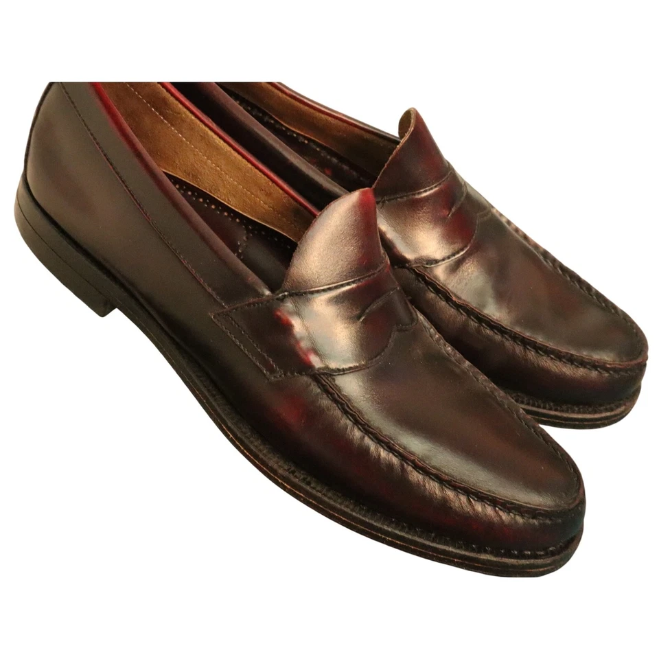 Mocasín Johnston & Murphy Aristocraft Borgoña Granate Cuero Sangre de Buey Penny 13 A Foto 1 de 4