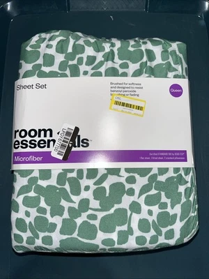 Juego de sábanas de microfibra estampadas Queen punto verde - Room Essentials: Foto 1 de 2