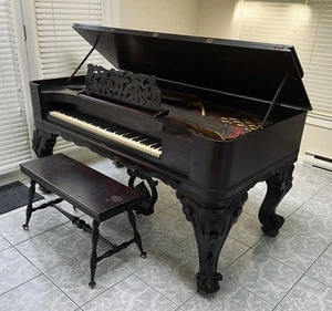Antique Durand Of NY Square Body Grand Piano Ornately Carved With Bench 1850s - Picture 1 of 17