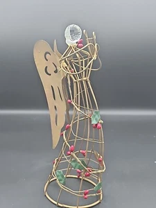  Metal and Wire Angel Christmas SCULPTURE, 8 1/2 Inches Tall  - Picture 1 of 5