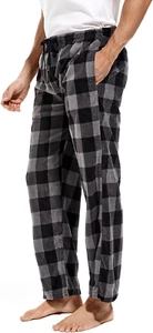 1Pack or 3Pack Mens PJ Pajama Pants Bottoms Fleece Lounge Pants Sleepwear Plaid - Picture 1 of 12