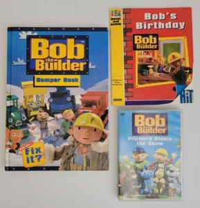 Bob the Builder Dvd & 2 Books-Bob's Birthday PB & Bob the Builder Bumper Book HC - Picture 1 of 7