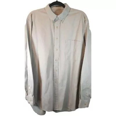 Camisa Eddie Bauer Para Hombre Grande LS Abotonada Color Caqui Piedra LG  Foto 1 de 4