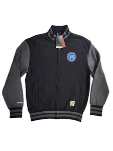 Mitchell & Ness Philadelphia 76ers Black HWC NBA Full Zip Men's Size XL New - Picture 1 of 11