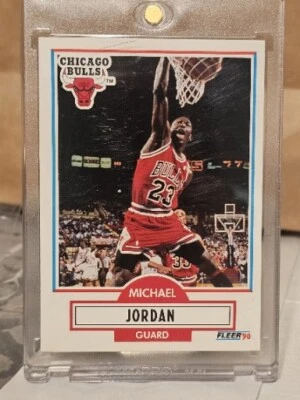 Michael Jordan 1990 Fleer Card #26 Chicago Bulls ERROR CARD (no line) HOF MINT! - Image 1 of 4