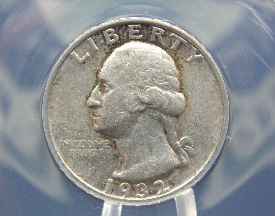 Cuarto de plata Washington 1932 "S" 25c ANACS EF45 #772 XF extra fino ECC&C, Inc. Foto 1 de 4