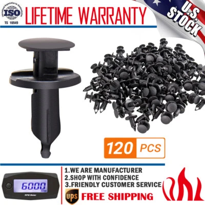 Pino de pressão 120X 8mm furo de para-choque furo automático rebites de plástico prendedor para-lama - Imagem 1 de 4