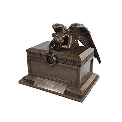 Estatueta estátua de resina PTC 11,5 polegadas anjo do luto chorando na urna - Imagem 1 de 2