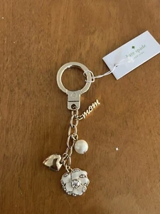 Kate Spade Schlüsselanhänger Anhänger Mama Herz Blume Goldton Neu mit Etikett - Bild 1 von 4