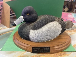 VINTAGE INDIANA DUCKS UNLIMITED JULES BOUILLET 8” RESIN DUCK DECOY STATUE #6 - Picture 1 of 16
