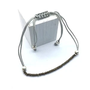 Pulsera Pirita Facetada Macramé Ajustable - Imagen 1 de 1