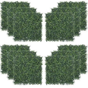 12PCS 20"x 20" Artificial Boxwood Panels Privacy Hedge Screen Sun Protected - Picture 1 of 12
