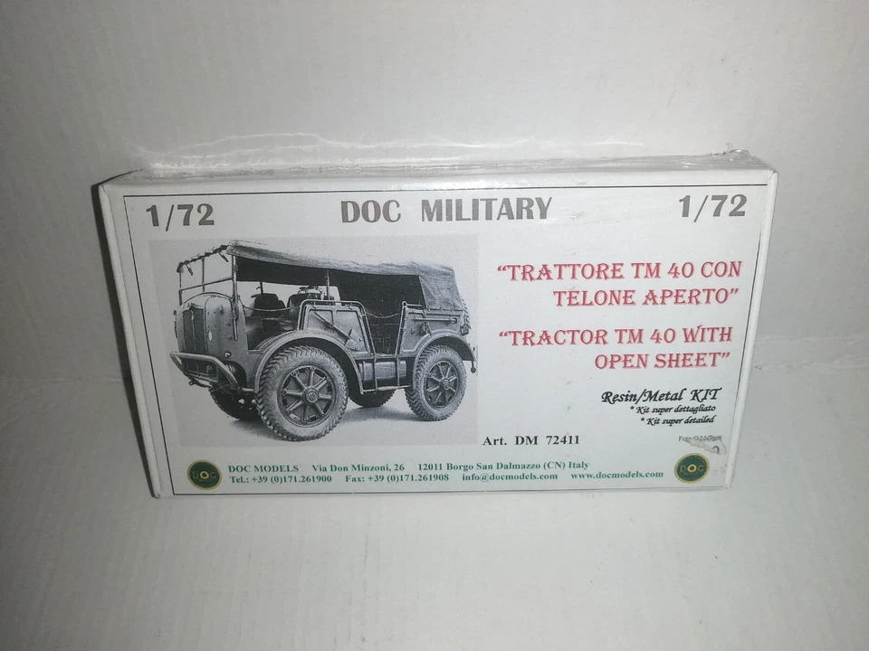 TRATTORE TM 40 CON TELONE APERTO MODEL KIT IN RESINA 1/72 DOC MODELS ART.72411 - Immagine 1 di 1