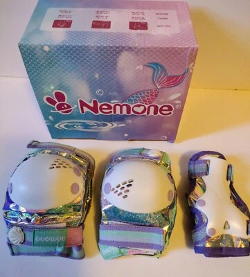 NEMONE Mermaid Knee Pads For Kids, Girls Boys Knee Elbow Wrist Guards No Bag - Image 1 of 4