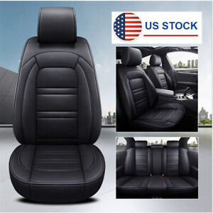 PU Leather Car 5-Seats Cover Set Full Surrounded Front+Rear Pad Cushion US Stock
