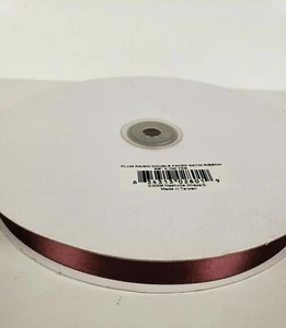 Double-Faced Satin Ribbon, 5/8" Wide x 100 Yards - Plum Raisin - Picture 1 of 3