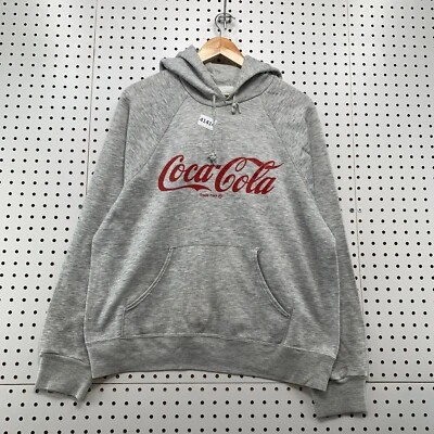 Sudadera con Capucha Coca Cola Años 80 De Colección Para Hombres XL Se Ajusta Mediana Gris Con Capucha 23x23.5 Foto 1 de 4