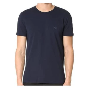 Camiseta de hombre Armani Emporio Armani algodón logotipo en el pecho cuello redondo - azul marino, XL - Imagen 1 de 1