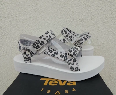 Sandálias de couro de leopardo universal TEVA WHITE MIDFORM, femininas EUA 9/ EUR 40 ~NOVO NA CAIXA - Imagem 1 de 4