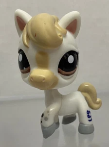 Littlest Pet Shop #1709 Horse White Cream Mane Freckles Brown Eyes Clean LPS - Picture 1 of 6