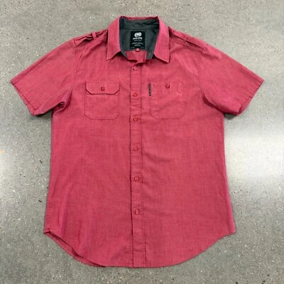 Vintage Y2K Ecko Unltd Shirt Mens M Red Button Up Epaulet Pockets Streetwear - Image 1 of 4