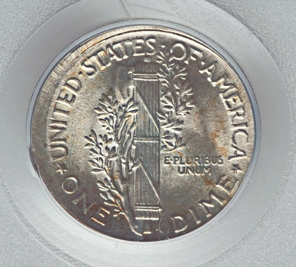 1945 PCGS MS64 🔴 FULL BANDS Not Noted Because BROADSTRUCK✅ FB Mercury Dime 10C - Image 1 of 4