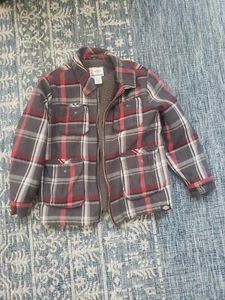 Dickies Jacket Mens XL Red Black Plaid Flannel Lined Jacket With Zipper. - Picture 1 of 4