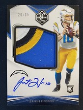 2020 Limited Silver Spotlight Justin Herbert /35 RPA On Card Auto Chargers RC