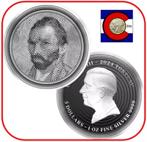 2024 Tokelau ICON Van Gogh $5 1 oz PL Silver Coin in Capsule - Pressburg Mint - Picture 1 of 3