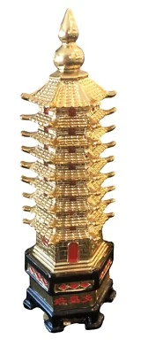 Pagoda Estate Fengshui 9 pisos oro latón protección negocio aumento estudio Foto 1 de 4