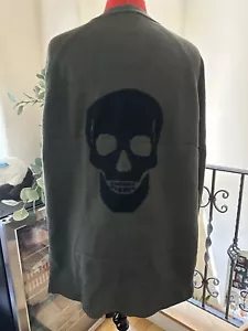 Sweet Romeo Skull Sweater Dark Green Small S NWT New with tags Halloween Fall - Picture 1 of 4