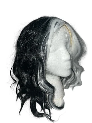 Cruella Deville черный и белый Боб парик костюм косплей короткий Хэллоуин *запутанный * - Изображение 1 из 4