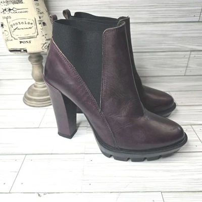 Diseñador Charles David Hecho en Italia Cuero Botines Oxblood Wine Talla 8M Foto 1 de 4