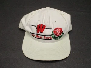 Vintage 1994 Wisconsin Badgers Rose Bowl Champions Hat Cap White Red READ - Picture 1 of 9