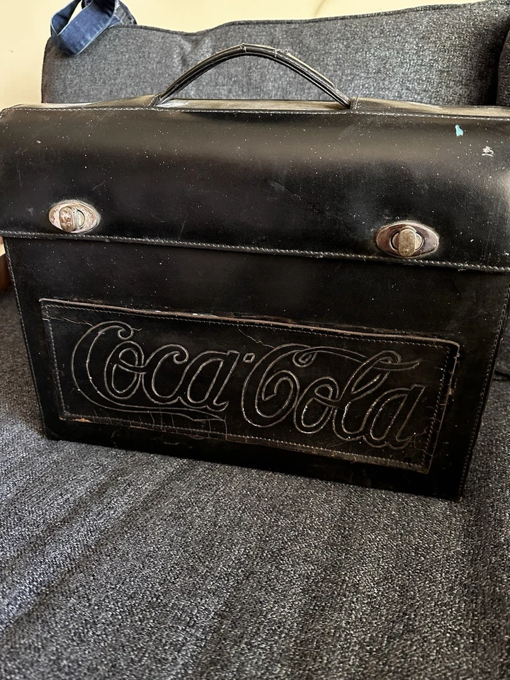 RARE  Vintage Coca Cola Leather Salesman’s Briefcase Bag Coke - Image 1 of 4