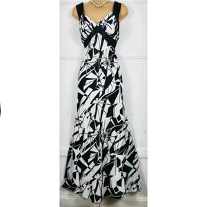 ROMAN ORIGINALS Size 12 Black White Long Maxi Dress - Picture 1 of 7
