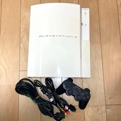 Consola Sony PS3 CECHL00 80GB Blanca Probada con Controlador y Cables de Japón #29 Foto 1 de 4