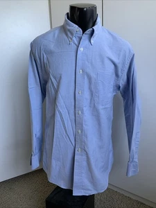 Lands’ End Original Oxford men’s size 16.5x34 Trim blue long sleeve button-up  - Picture 1 of 4