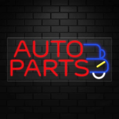 Auto Parts Sign for Business Displays | LED Flex Neon | 32"W x 13"H x 1"D - Image 1 of 4