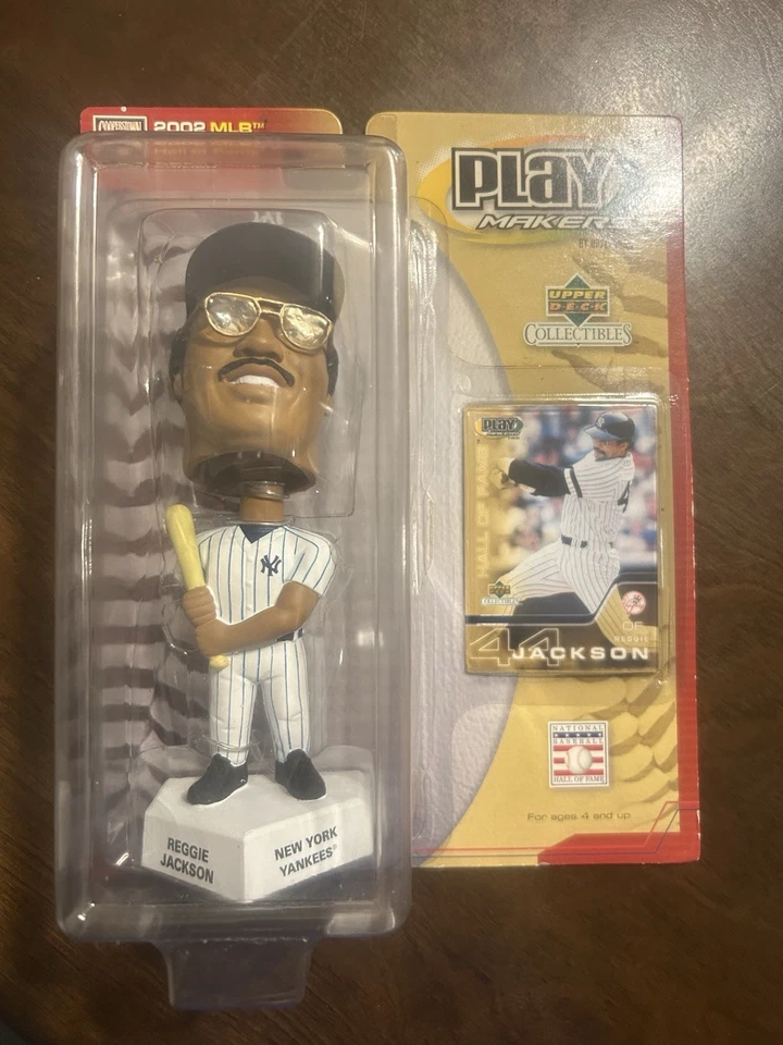 Reggie Jackson Bobblehead 2002 Upper Deck PlayMakers Edición Salón de la fama Raro - Yankees  Foto 1 de 4