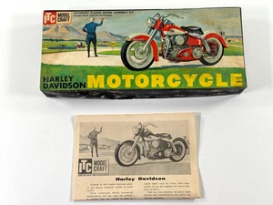 vtg ITC 1960 Harley Davidson Motorcycle Toy Model BOX partial built PARTS repair - Picture 1 of 16