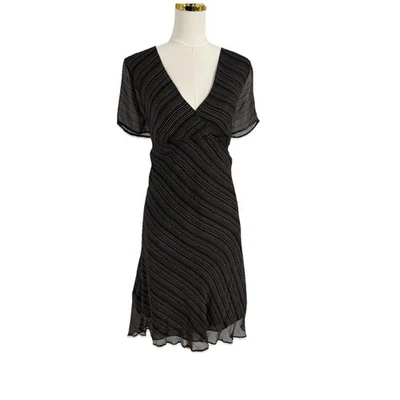 Y2K Womens Lapis Silk Midi Dress 1X Black Lined Whimsigoth Fairy Grunge Indie - Image 1 of 4