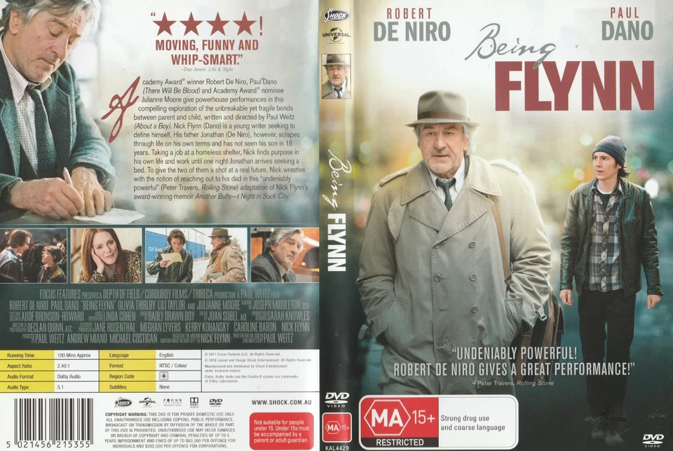 Being Flynn - Robert De Niro, Paul Dano (DVD, 2012) A10  Region 4 - image 1 of 1